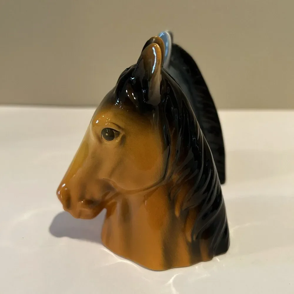 Horse Head Handmade Ceramic Salt Pepper Shakers‎ Equestrian